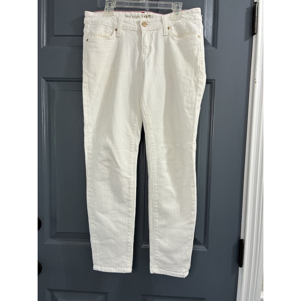 Kate Spade Play Hooky Broome Street White Stretch Denim Pants Sz 27